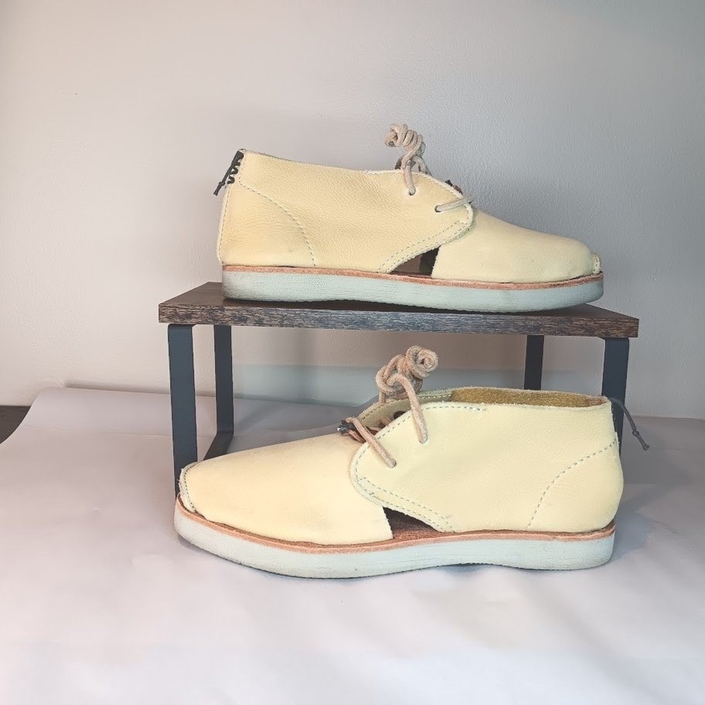 Satorisan Leather Cutout Chukka Boots Yellow Artisan Boho Womens 38